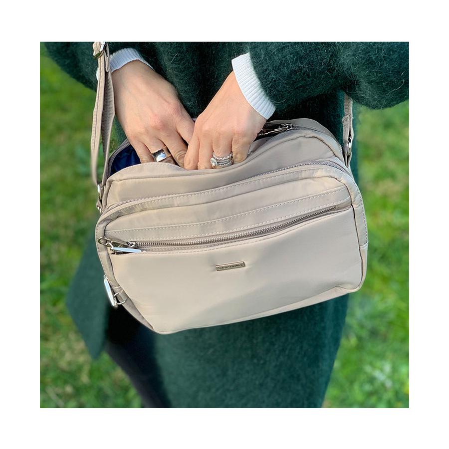 Pierre Cardin Oakley Anti-Theft Crossbody Bag Taupe Taupe