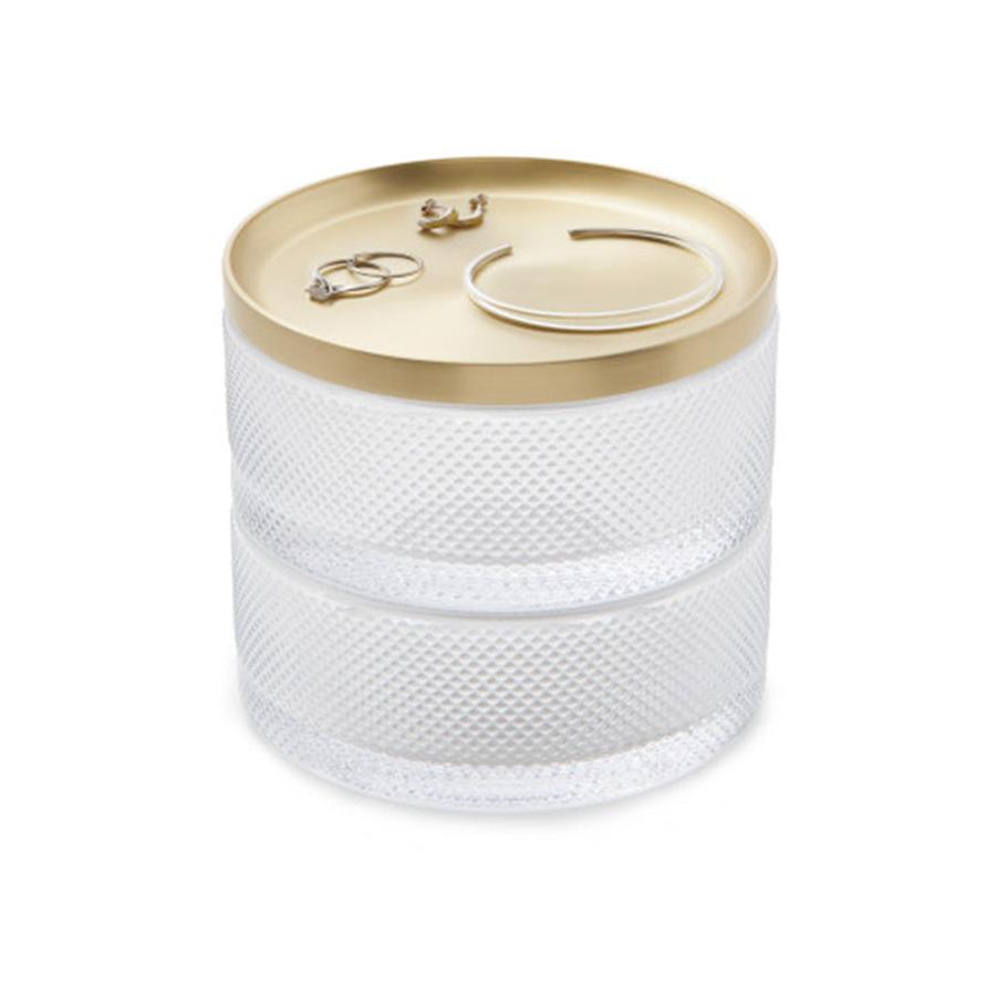 Umbra Tesora Glass Jewellery Box Brass Brass