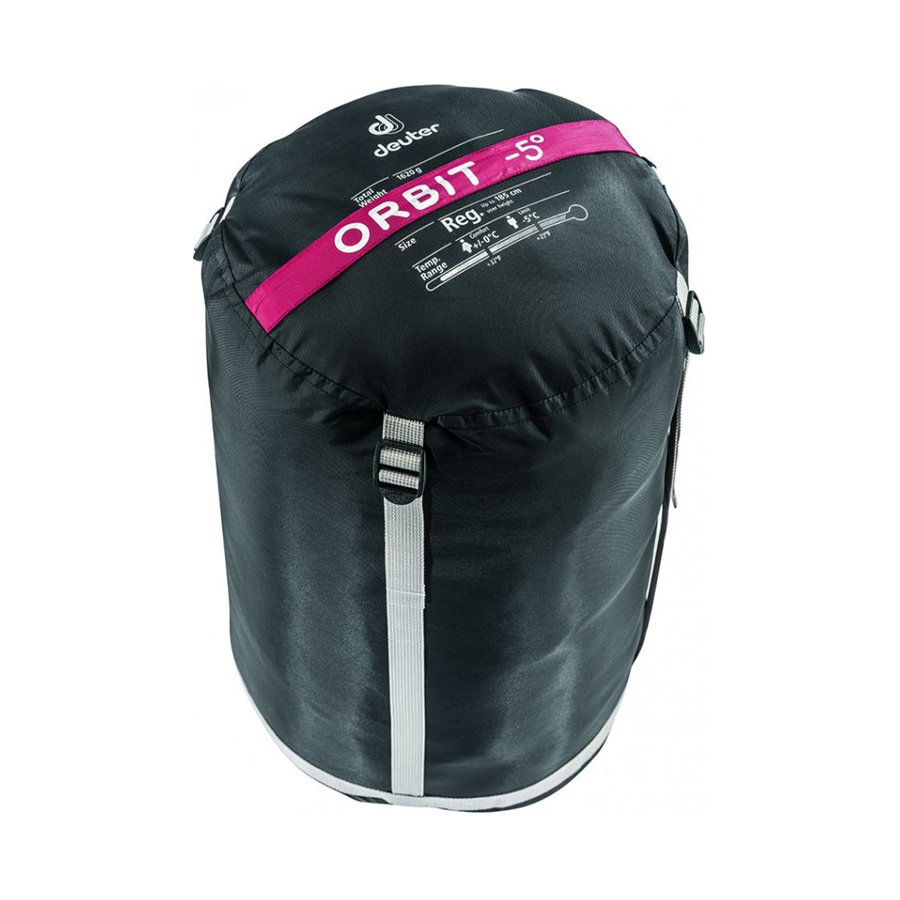 Deuter Orbit -5° Synthetic Fibre Sleeping Bag Cranberry Steel Left Zip