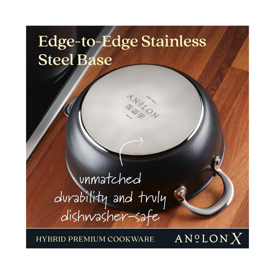 Anolon SearTech 24cm (3.8L) Casserole Pot Black Black