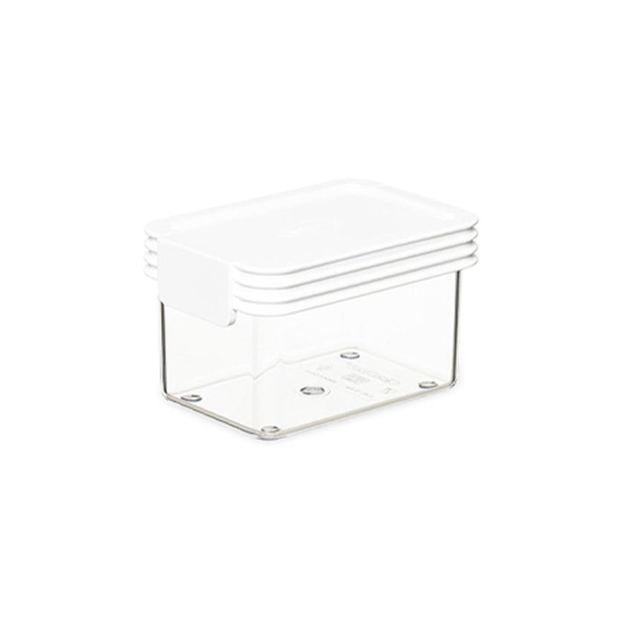 ClickClack Basics Rectangle 0.4L Pantry Storage Container Set of 4 White White
