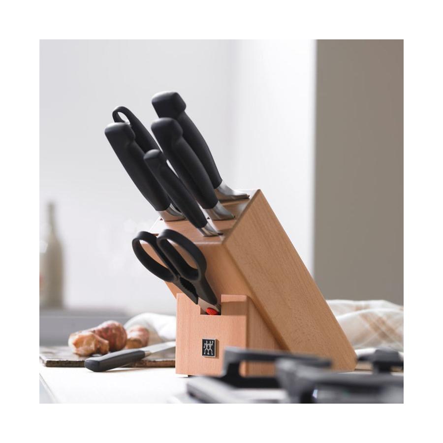 Zwilling Four Star 7 Piece Knife Block Set Black Black