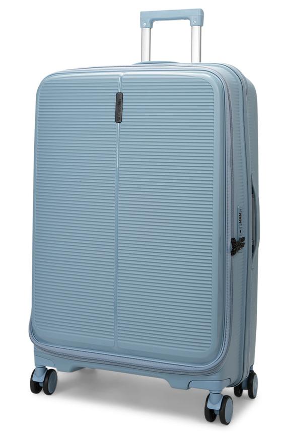 Caselite Venture 76cm Top Open Hardside Checked Suitcase Grey Blue