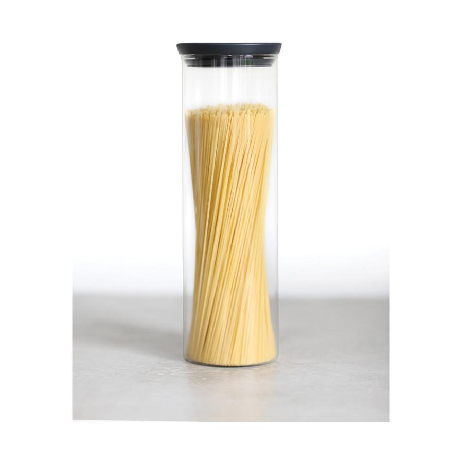 Brabantia Stackable Glass Jar (1.9L) Dark Grey Dark Grey