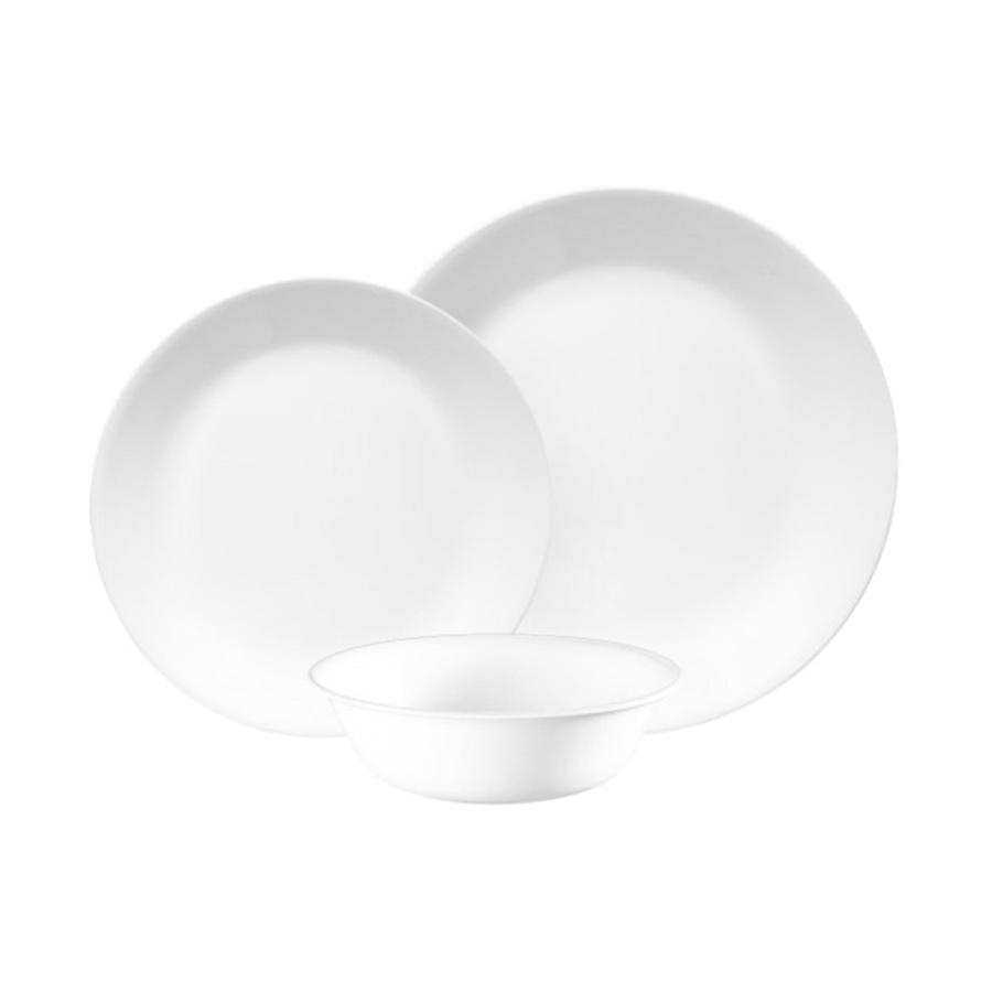 Corelle Winter Frost 12 Piece Dinner Set White White