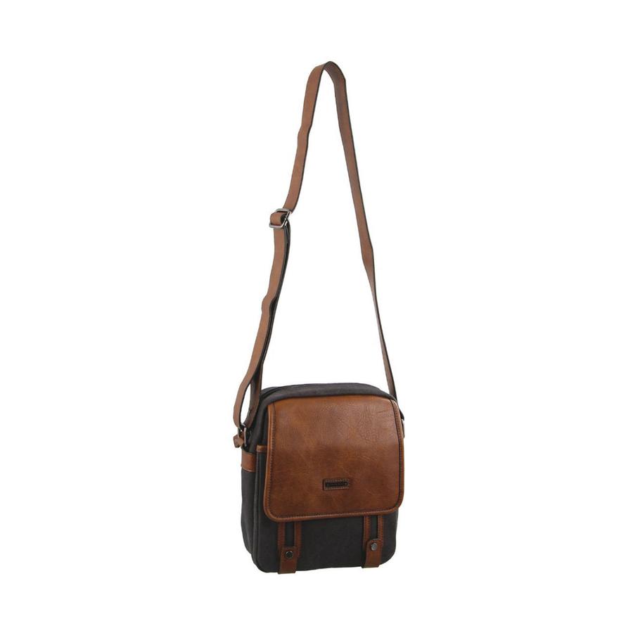 Pierre Cardin Sawyer Canvas Crossbody Bag Black Black