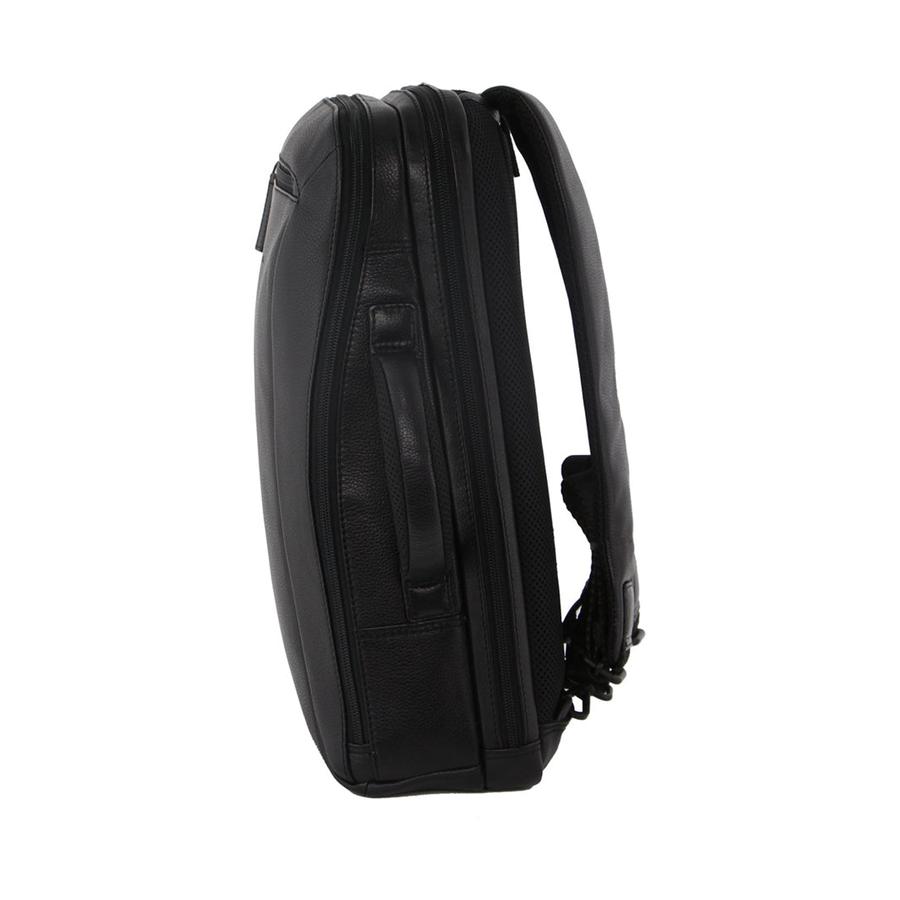 Pierre Cardin Kylo Pebbled Leather 15" Laptop Backpack/Brief Black Black