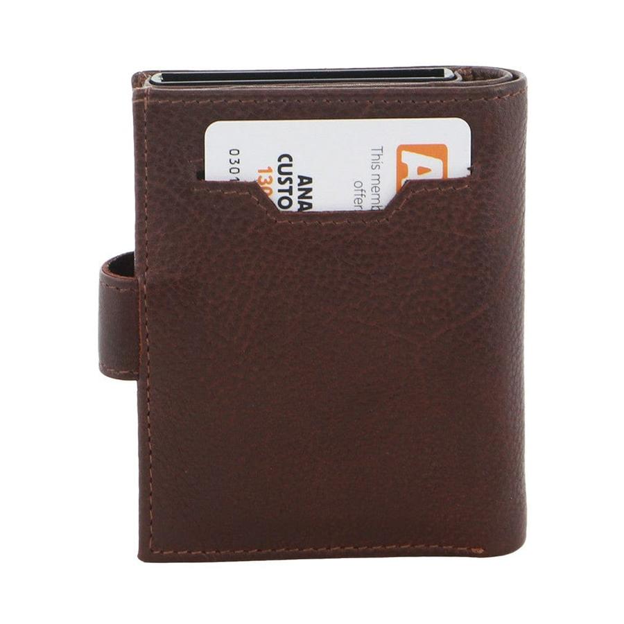 Pierre Cardin Conrad Leather Smart Slide Card Holder Tab Wallet Brown Brown
