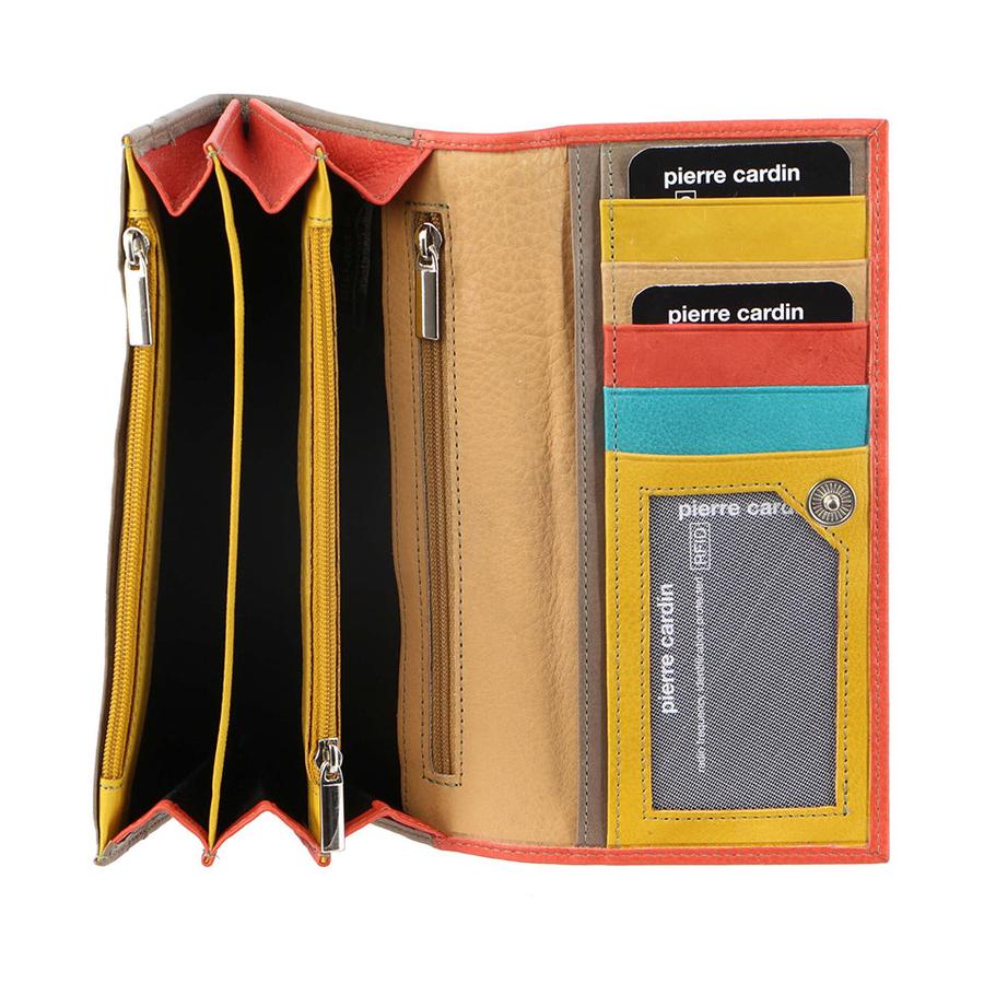 Pierre Cardin Harper Women's Italian Leather RFID Wallet Orange/Taupe Orange/Taupe