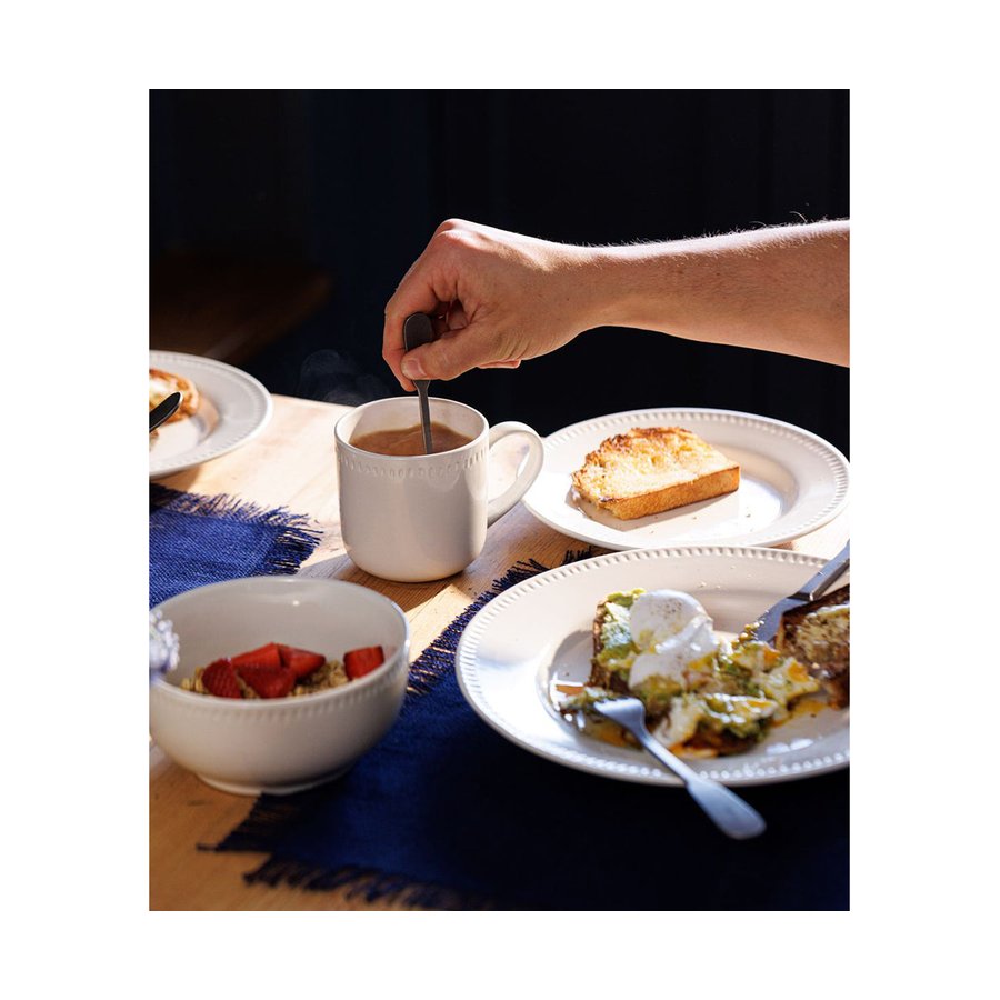 Mikasa Cranborne 12-Piece Stoneware Dinner Set Cream Cream