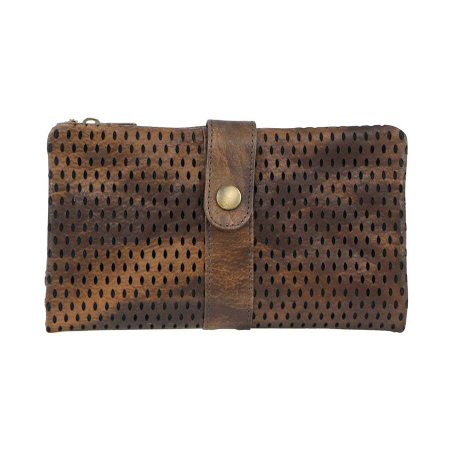 Pierre Cardin Maisie Women's Perforated Leather Wallet Mushroom Mushroom