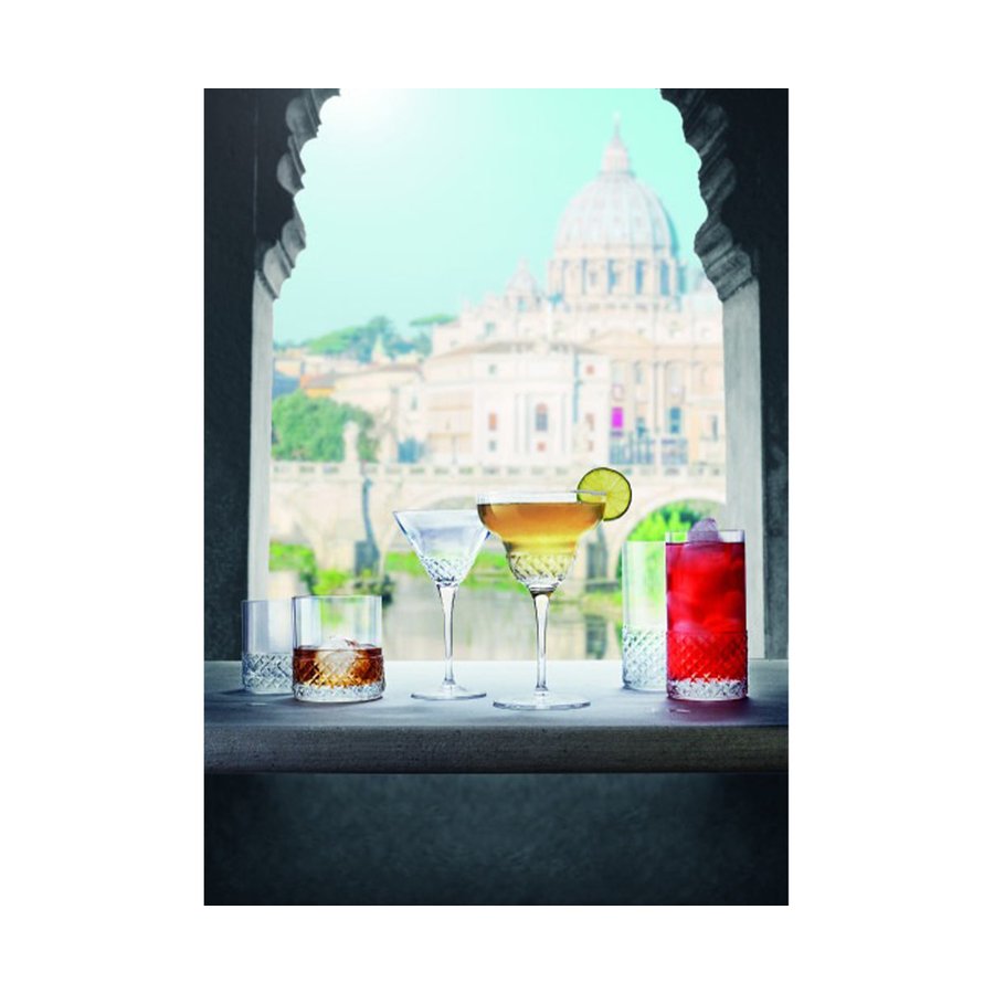 Luigi Bormioli Roma 480ml Crystal HiBall Glass Tumbler Gift Set of 4 Clear Clear