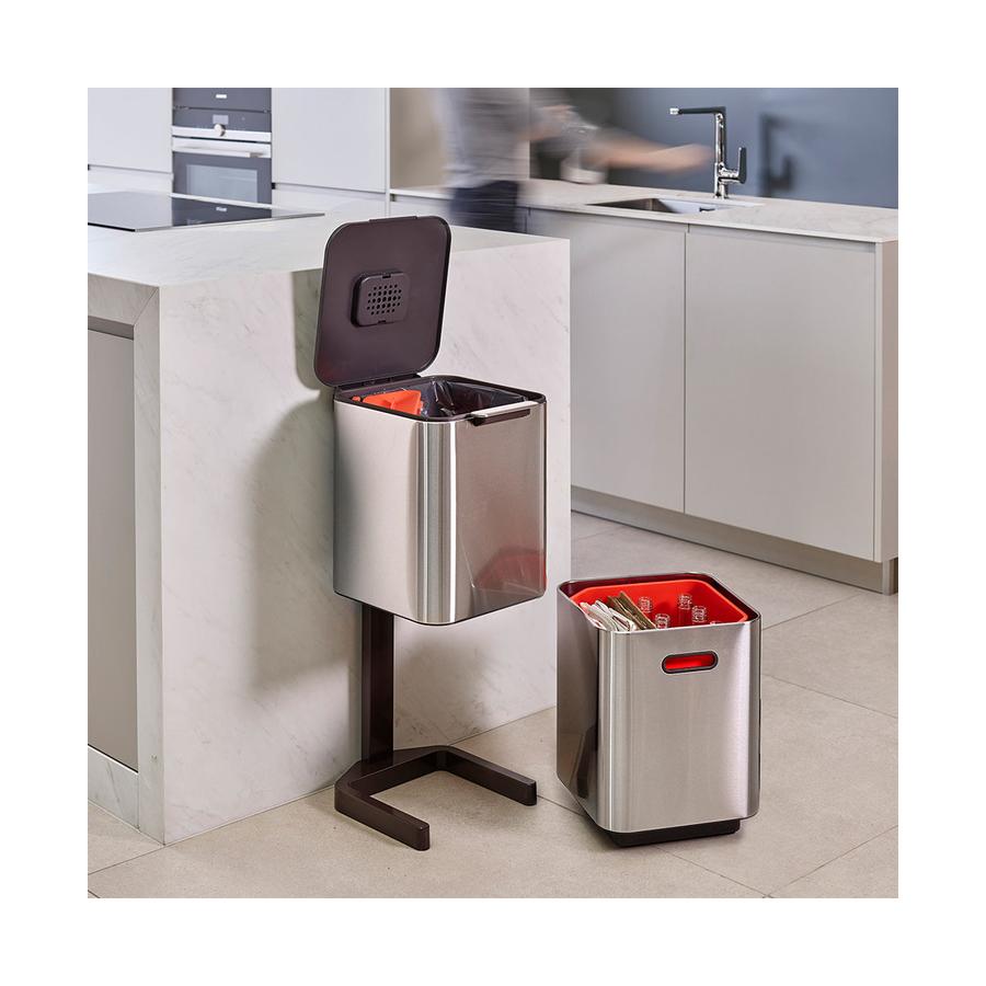 Joseph Joseph Totem 40L Waste & Recycling Bin Stainless Steel Stainless Steel