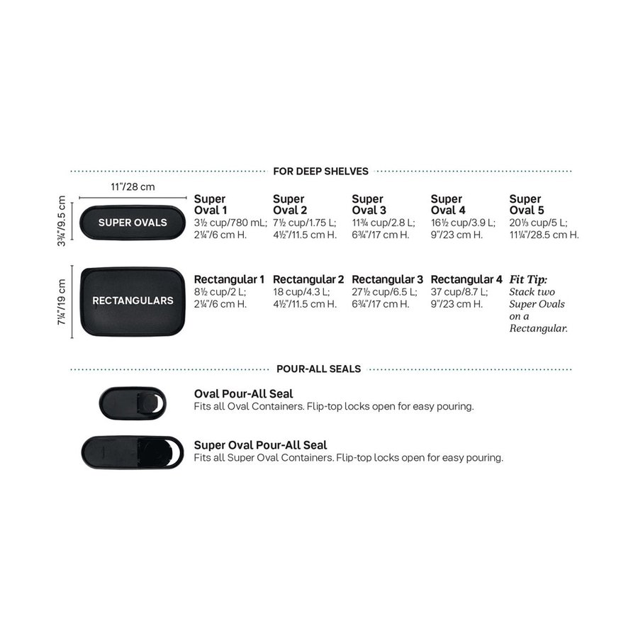 Tupperware Modular Mates Oval #2 Black Black