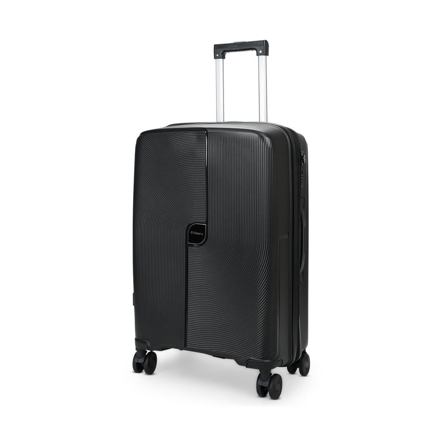 Caselite Aero 65cm Hardside Checked Suitcase Black Black