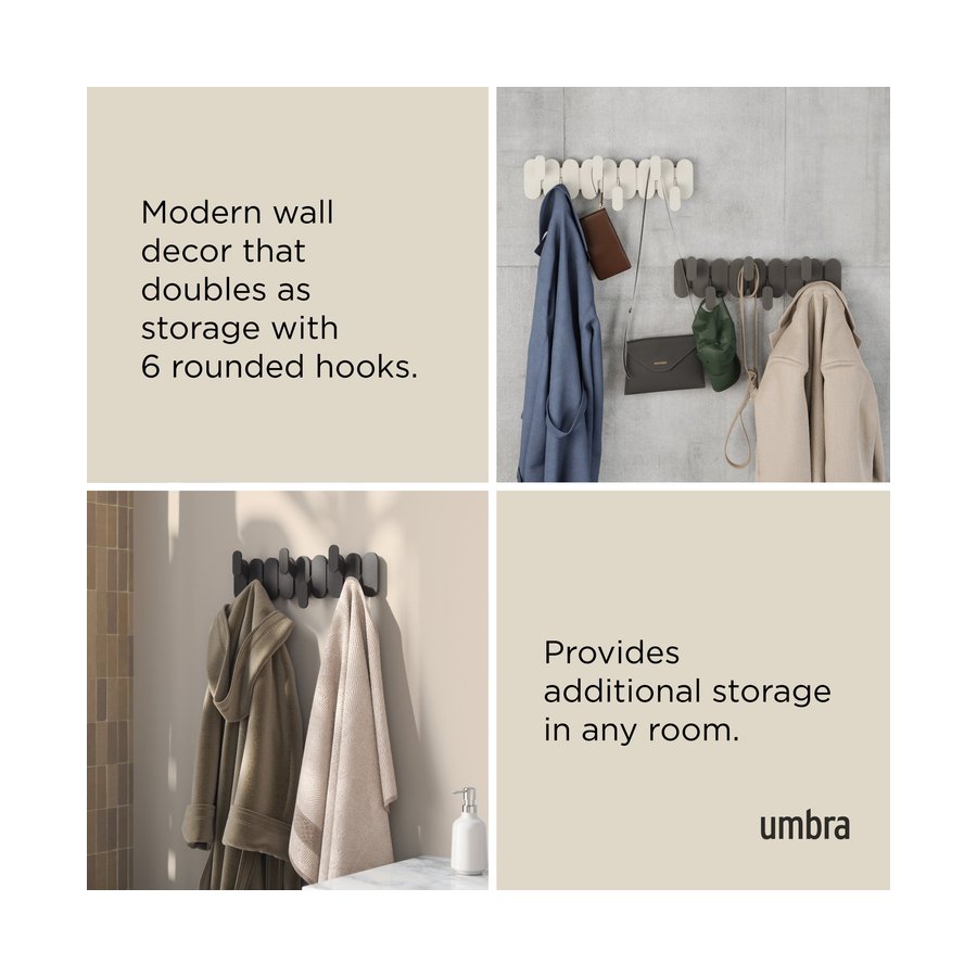 Umbra Tempo 6 Wall Hook Black Black
