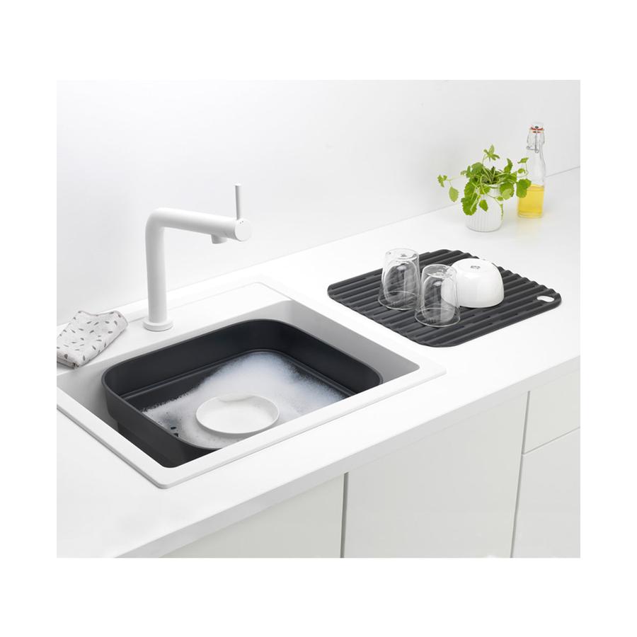 Brabantia Washing Up Bowl with Drying Tray Dark Grey Dark Grey