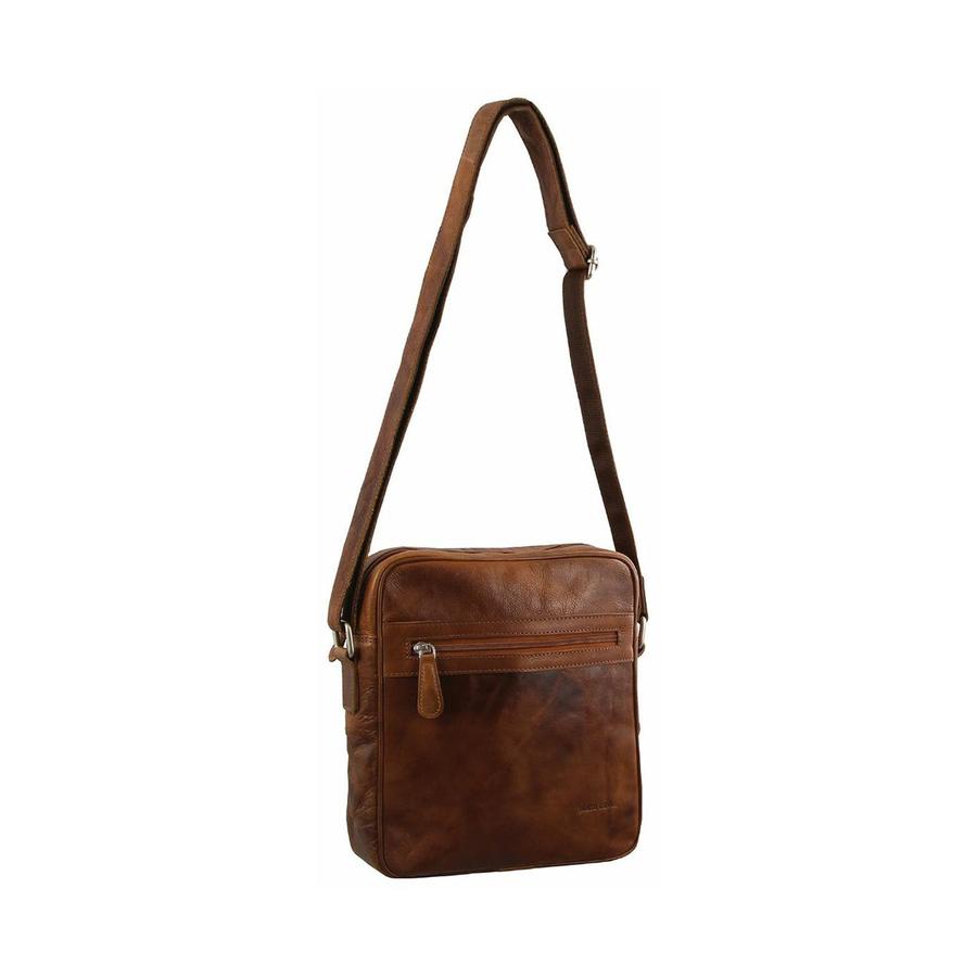 Pierre Cardin Salem Rustic Leather iPad Bag Cognac Cognac