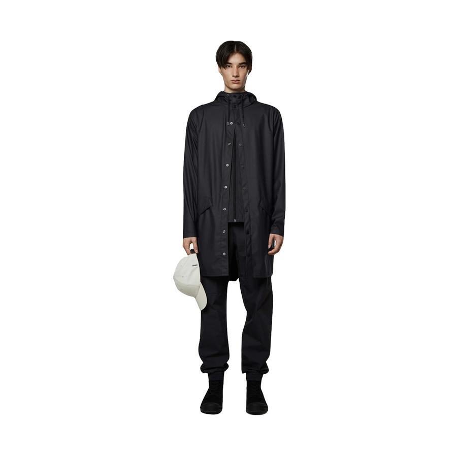 Rains Long Jacket Black XXL