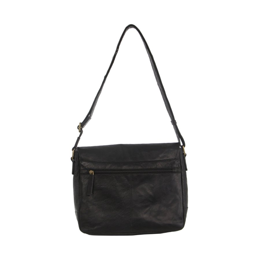 Pierre Cardin Mason Rustic Leather 13" Laptop Bag Black Black