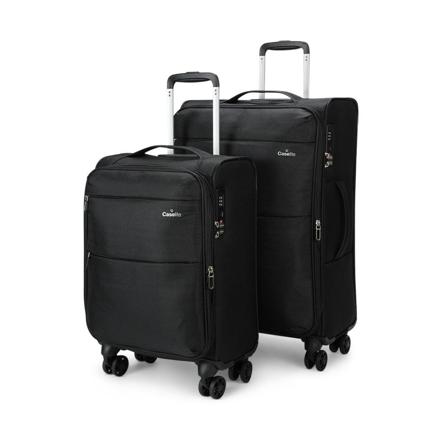 Caselite Ultra 55cm & 69cm Softside Luggage Set Black Black