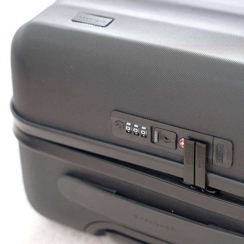 TSA lock on a black luna-air suitcase