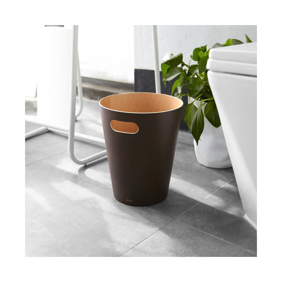 Umbra Woodrow Trash Can (7.5L) Espresso Espresso