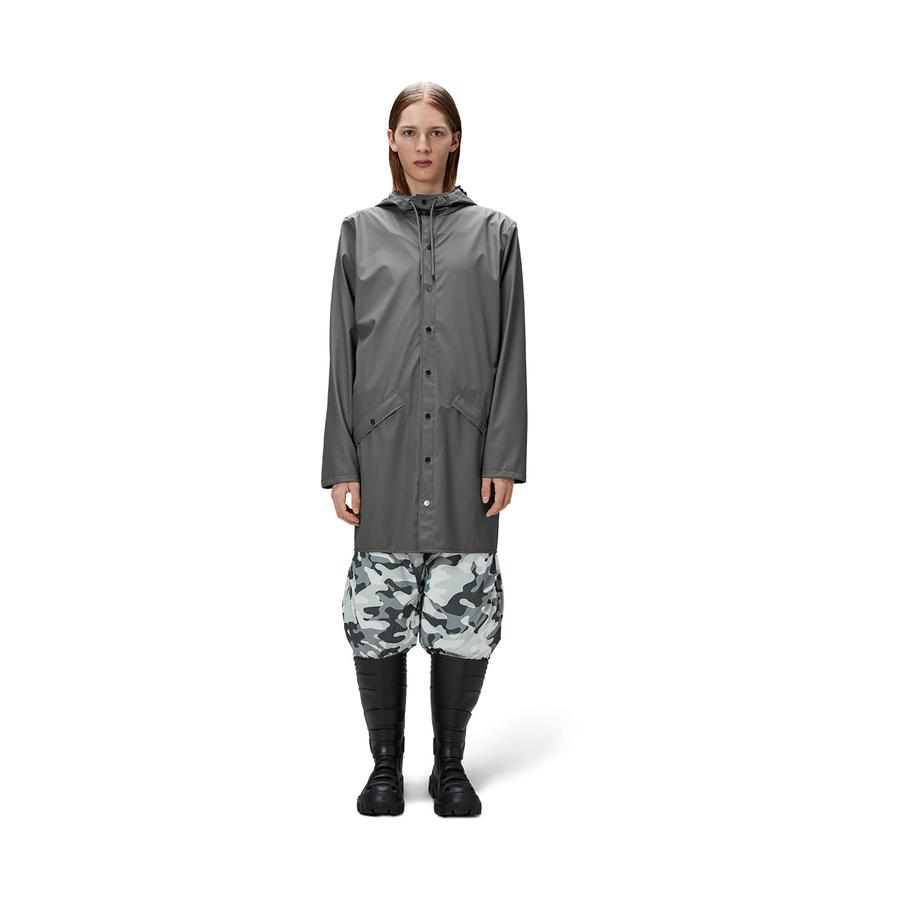 Rains Long Jacket Grey XXL