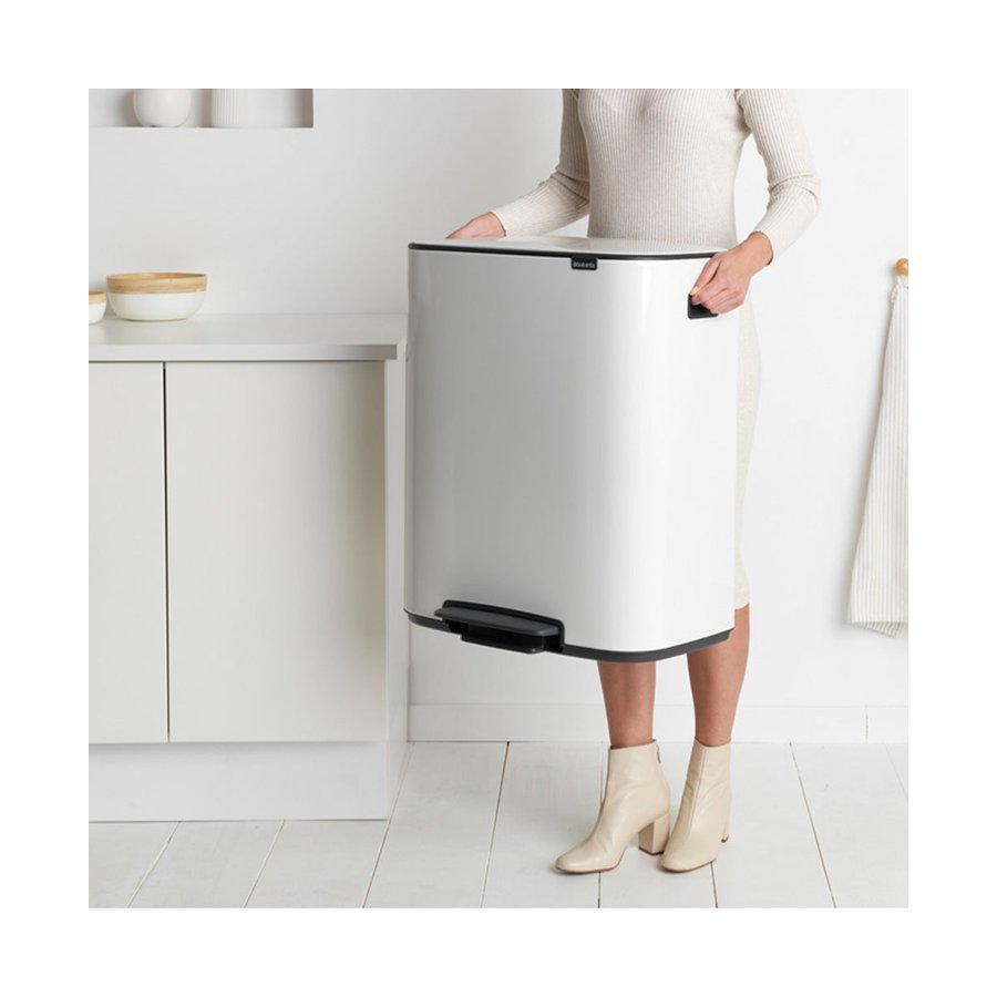 Brabantia Bo Pedal Bin (2 x 30L) White White