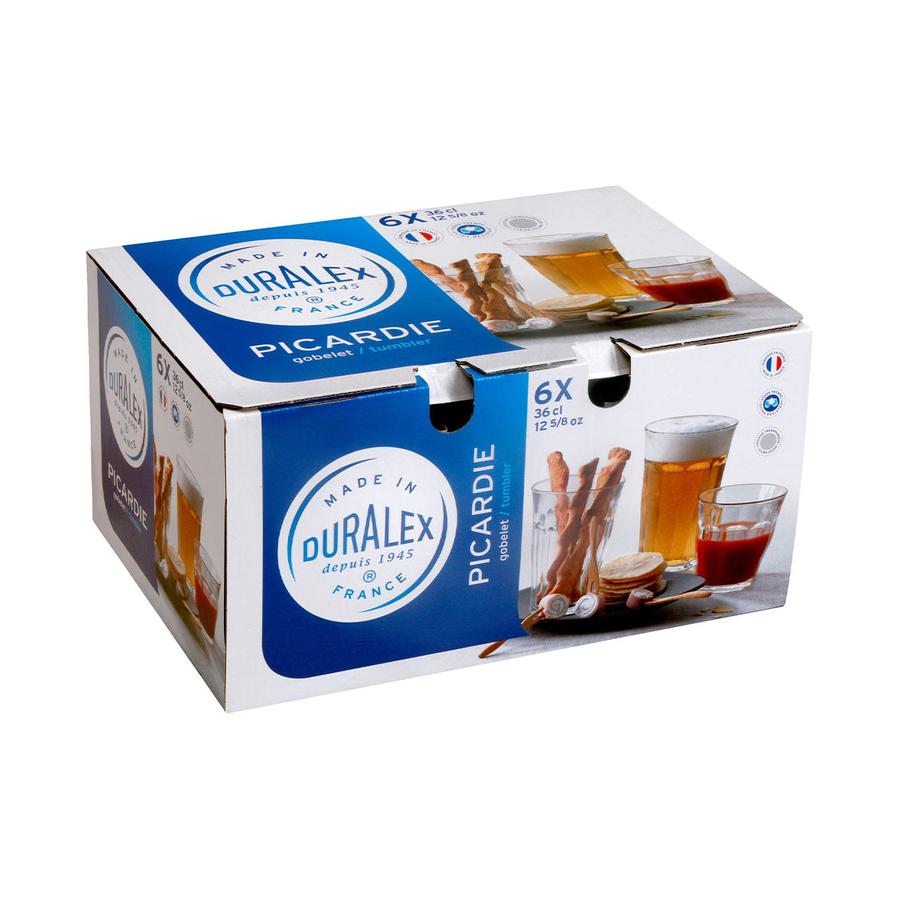Duralex Picardie 360ml Highball Tumbler Set of 6 Clear Clear