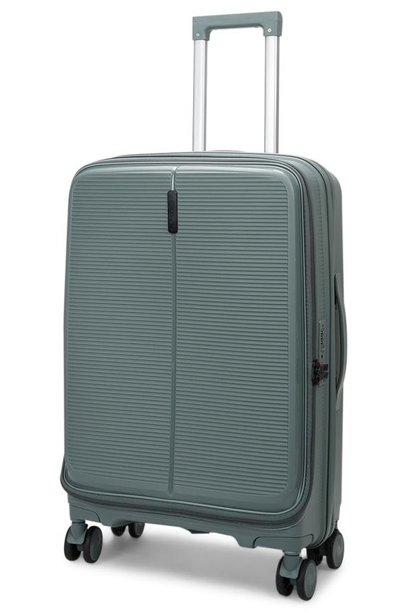 Caselite Venture 66cm Top Open Hardside Checked Suitcase Grey Green