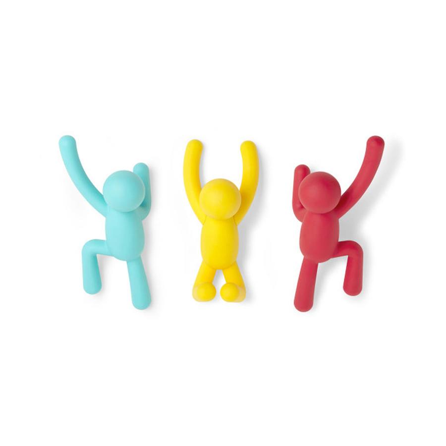 Umbra Buddy Wall Hooks (Set of 3) Multi Coloured Multi Coloured