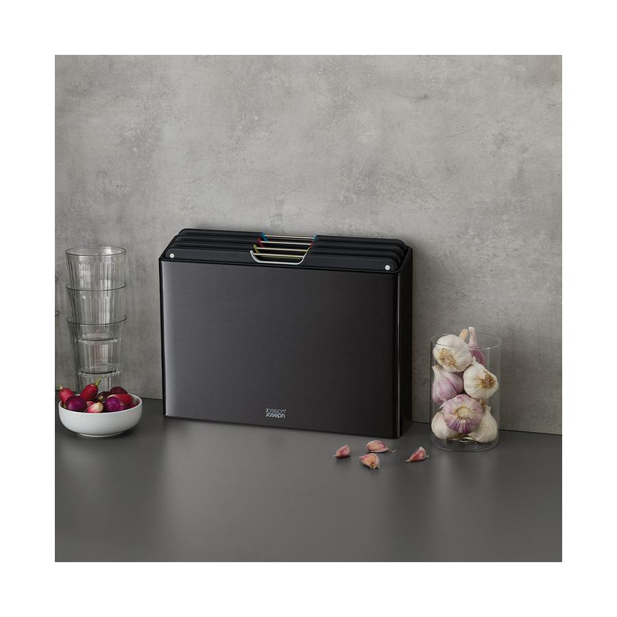 Joseph Joseph Folio Steel 4-Piece Chopping Board Set Carbon Carbon