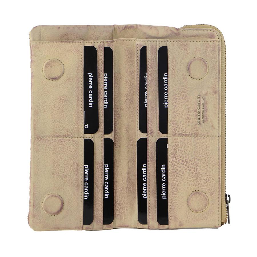 Pierre Cardin Sophia Women's Rustic Leather Wallet Latte Latte
