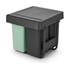 Brabantia Sort & Go Built-In Bin (10+10+20L) Dark Grey & Jade Green