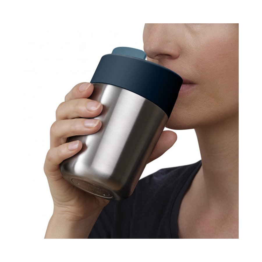 Joseph Joseph Sipp 340ml Steel Travel Mug with Hygienic Lid Anthracite Anthracite