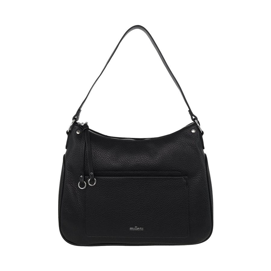 Milleni Elysia Ladies Vegan Leather Fashion Tote Bag Black Black