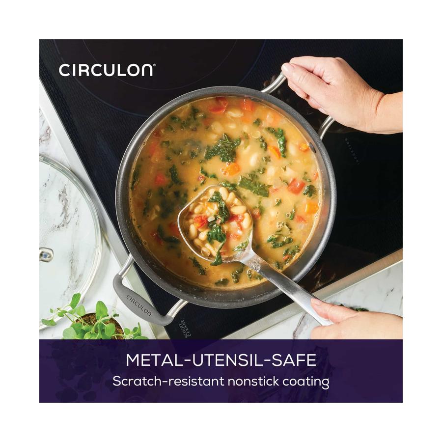 Circulon ScratchDefense A1 24cm (7.6L) Covered Stockpot Black Black