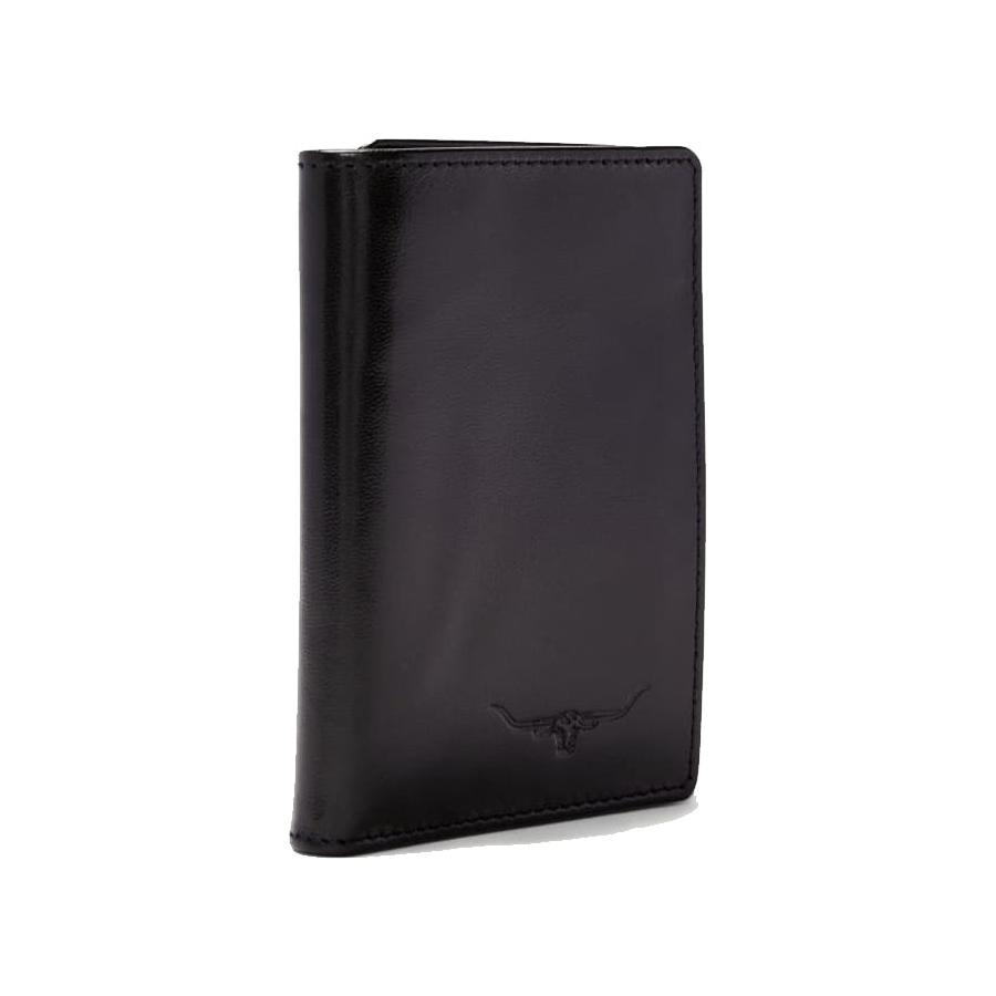 RM Williams Small Tri-Fold Wallet Black Black