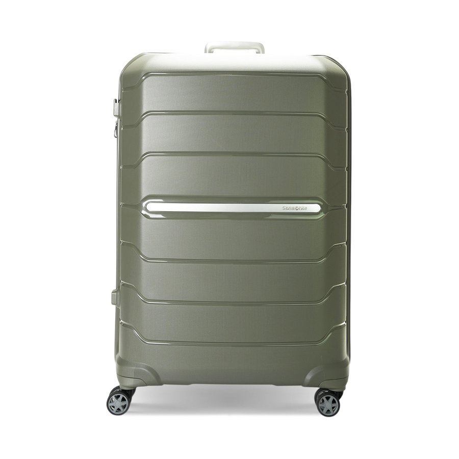 Samsonite Oc2lite 81cm Hardside Checked Suitcase Olive Green Olive Green