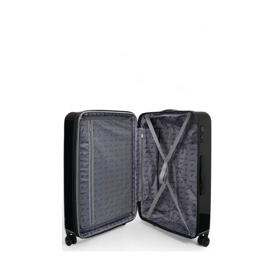 Caselite NZ Kiwi 77cm Hardside Checked Suitcase Black Black
