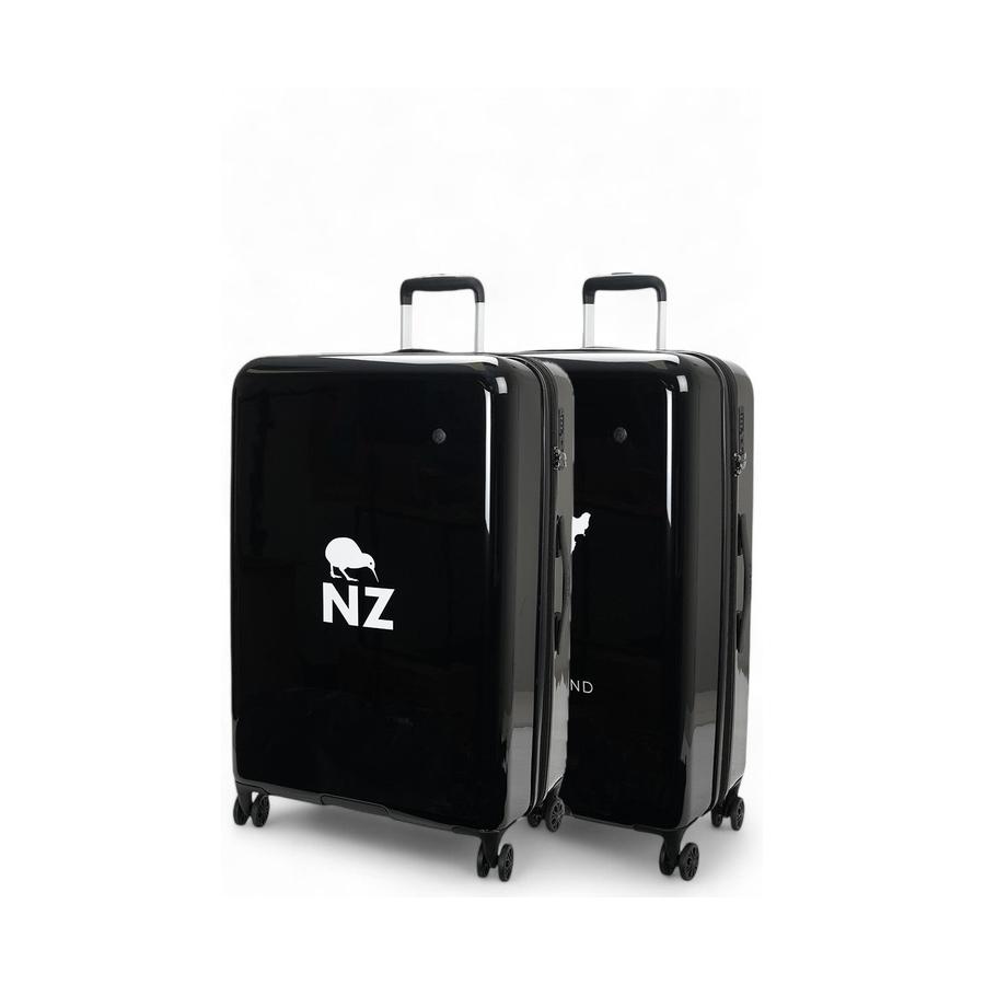 Caselite NZ Map/Kiwi 77cm & 77cm Hardside Luggage Set Black Black