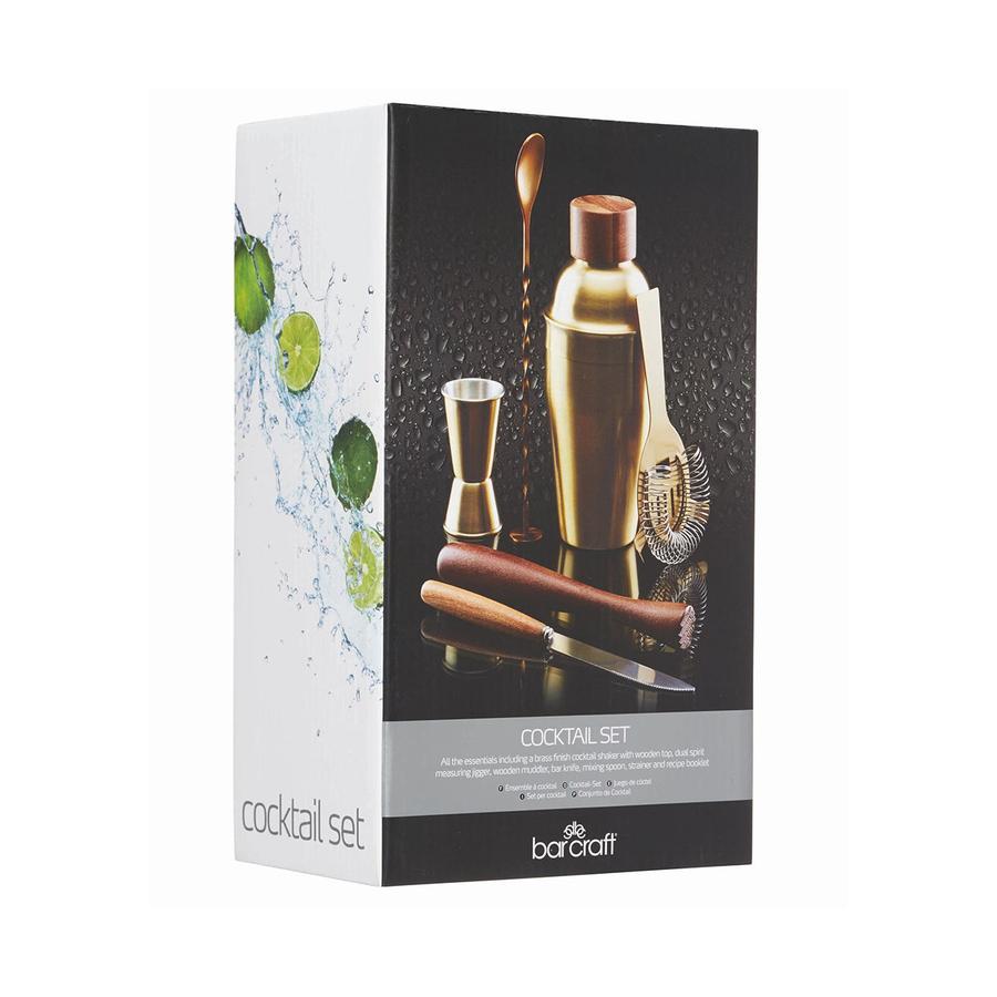 Barcraft Cocktail 6 Piece Set Brass Brass