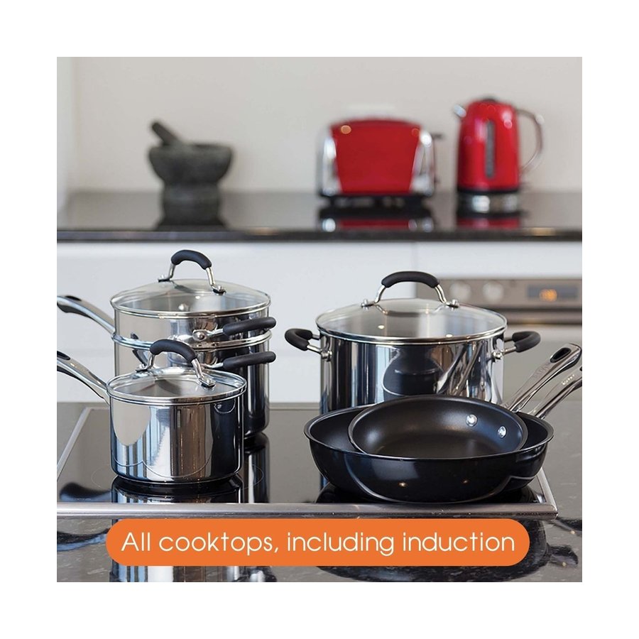 Raco Contemporary Non-Stick Induction 30cm/4.5L Covered Saute Black Black