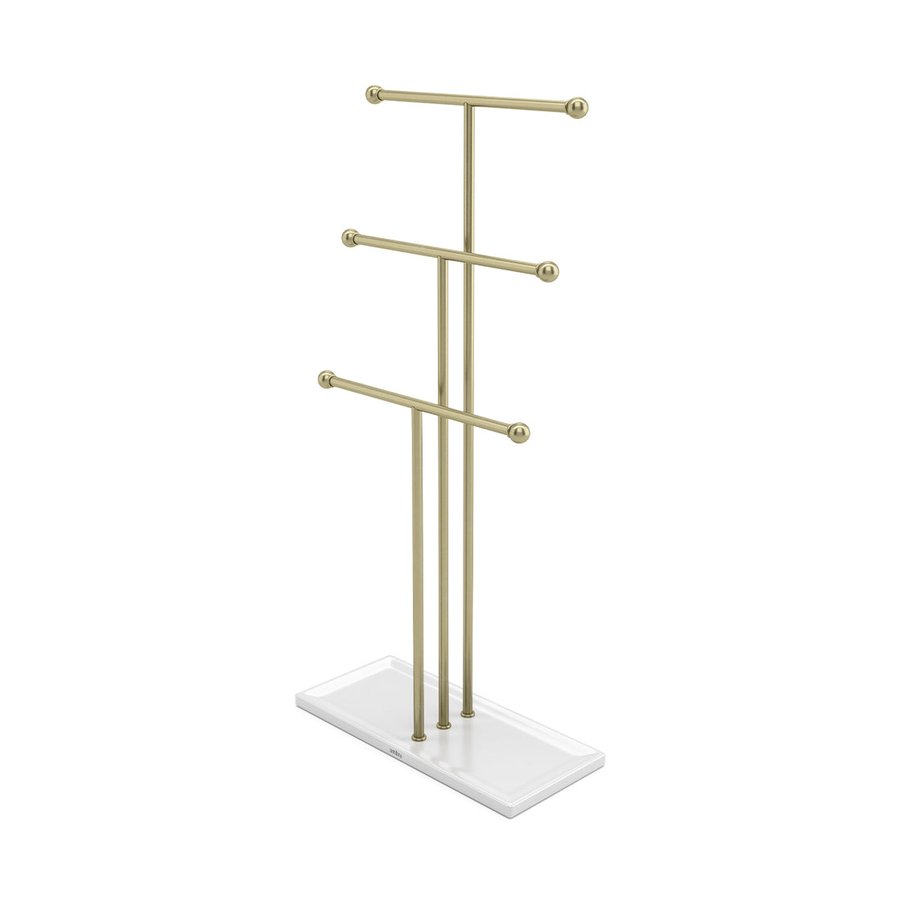 Umbra Trigem Jewellery Stand Organiser White/Brass White/Brass