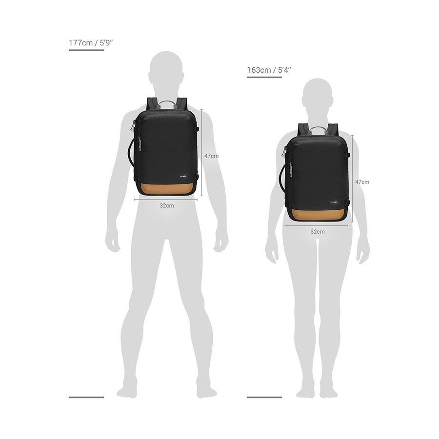 Pacsafe GO 34L Anti-Theft Recycled Carry-On Backpack Jet Black Jet Black