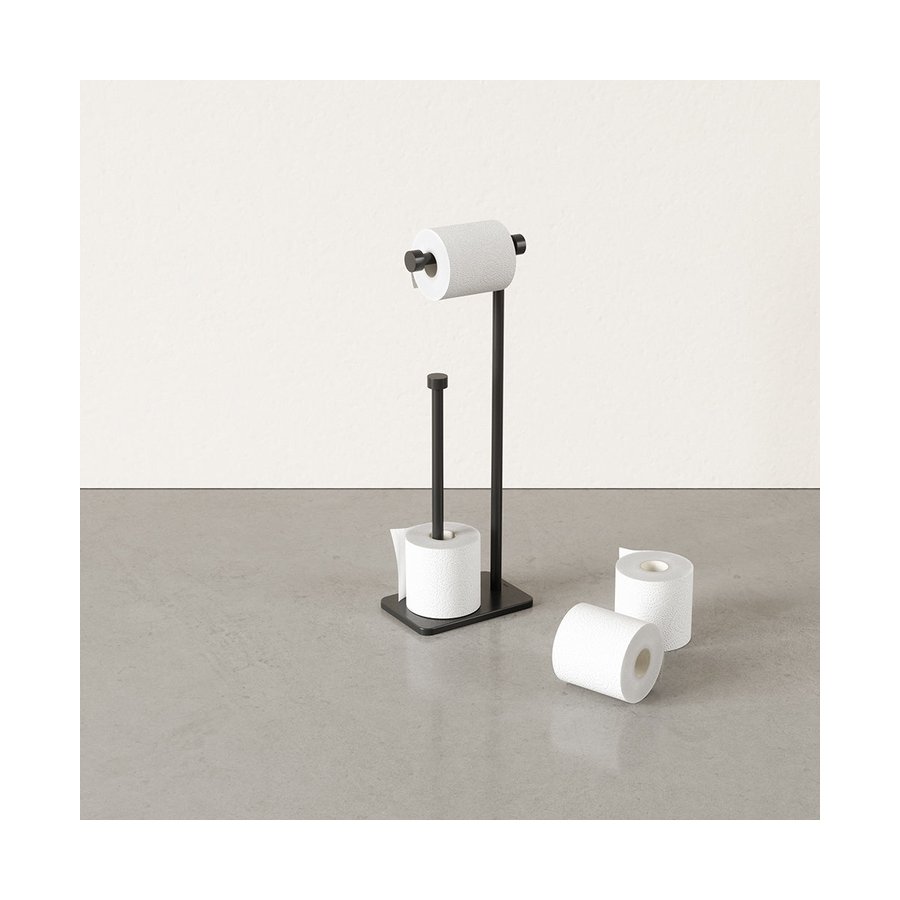 Umbra Cappa Toilet Paper Holder & Reserve Black Black