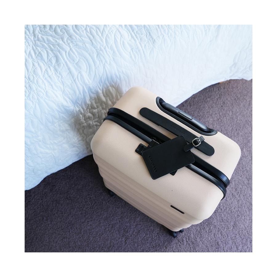 Leather Luggage Tag Black