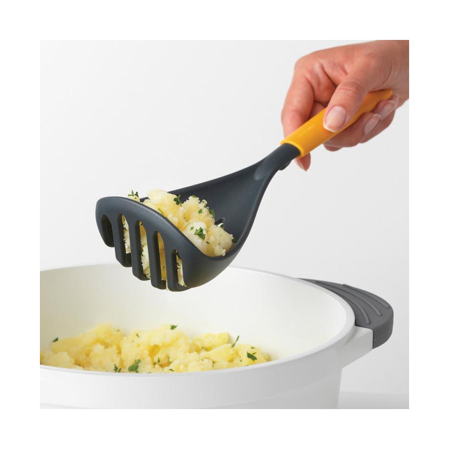 Brabantia Tasty+ Potato Masher Plus Spoon Honey Yellow Honey Yellow