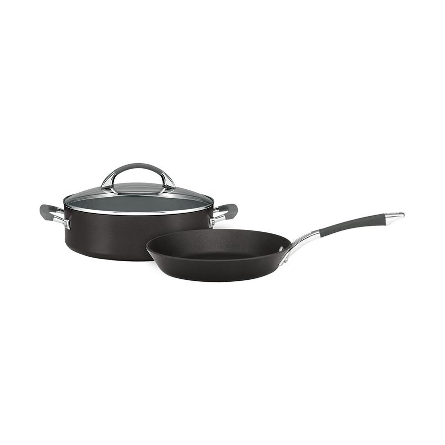 Anolon Endurance+ 26cm Skillet & 28cm Sauteuse Set Black Black